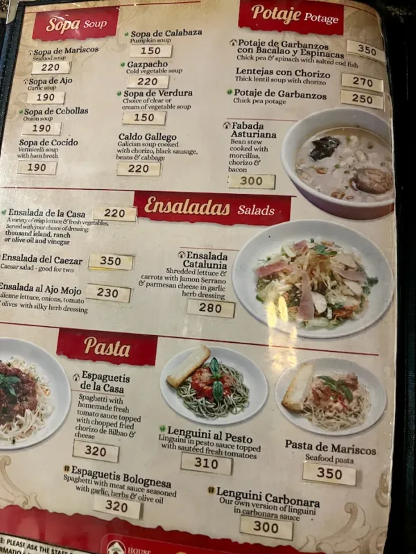 Alba Westgate Alabang menu